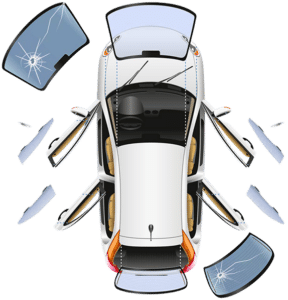 Graphic flyout of auto glass repair